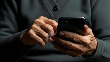 Elderly woman with a phone, transferring money to a scammer. Cybercrime concept - Powered by Adobe