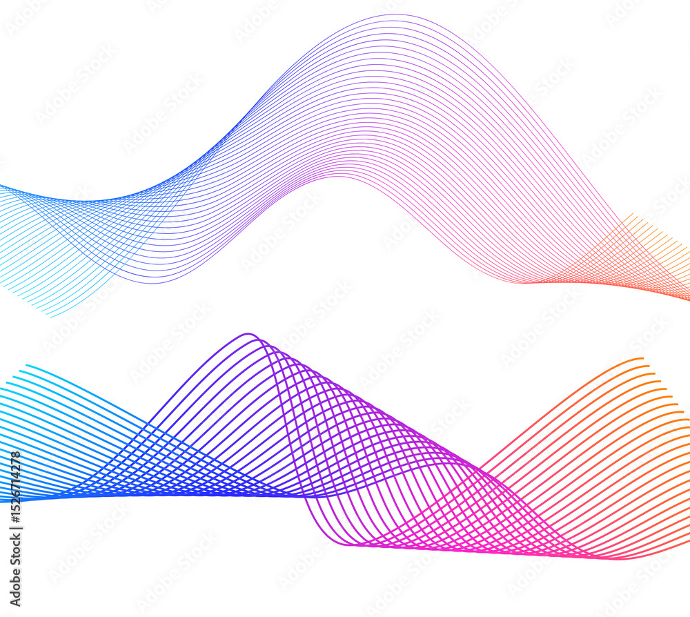 Poster wave of the many colored lines. abstract wavy stripes on a white background isolated. — elegant back