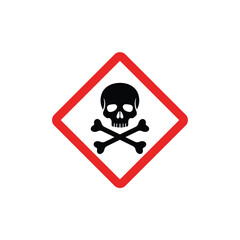 Skull and bones warning sign