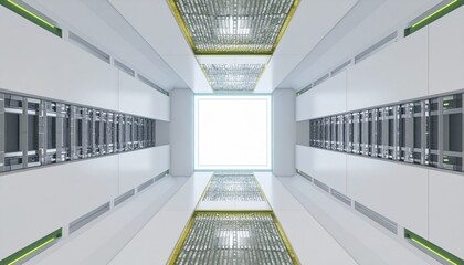 3D rendered Illustration inside CPU electronic and digital hardware