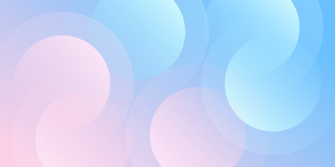 Minimalist banner background, pastel colorful, pink and yellow gradations. Circle effect style geometric, abstract background.