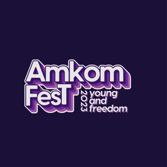 Fototapeta premium Pop Emblem Logo for Digital Youth Freedom Festival