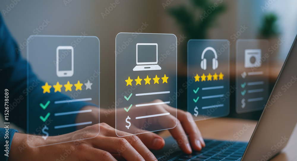 Poster analyzing digital feedback through interactive panels highlights user evaluation quality assurance a