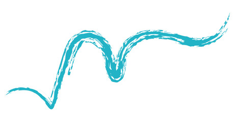 Curved Blue Brush Stroke Wave Shape Vector Illustration