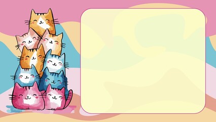 Funny frame with cats for children's text