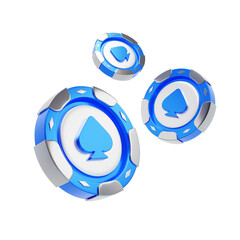 Poker chips 3d icon represents currency exchange of casino gambling.