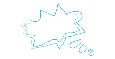 Sharp Edged Starburst Speech Bubble with Tail Blue Vector Illustration