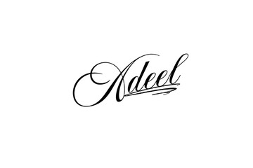 Adeel name signature with beautiful, eye catchy and stylish font