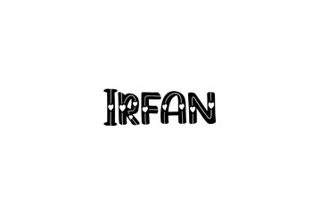 Irfan name with beautiful plan font 