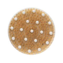 Cleaning brush for carpets with tough bristles on white background