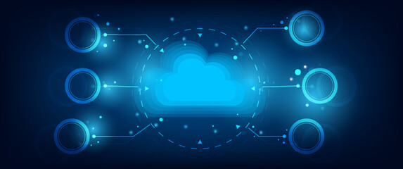 Modern hi-tech, science, futuristic technology concept. Abstract digital high tech city design for banner background. Eco global planet solution. lightning strike impact background.	