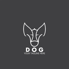 dog simple logo and vector template
