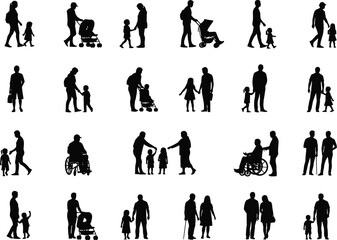 Architectural Human Silhouettes Vector Set - People for Elevation & Section Drawings