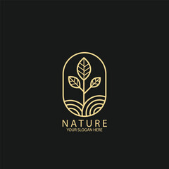 nature leaf simple logo and vector template