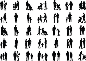 Architectural Human Silhouettes Vector Set - People for Elevation & Section Drawings