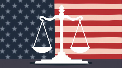 American Flag and Scales