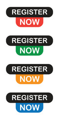 register now buttons, modern labels for online signup