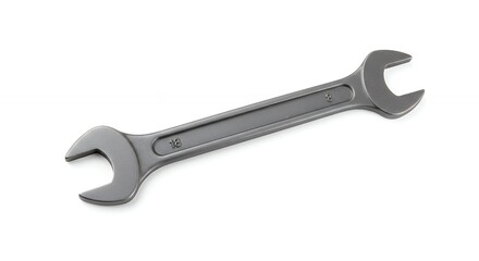 Single adjustable wrench on white background