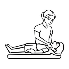 Symbol massage, medical examination line illustration vector