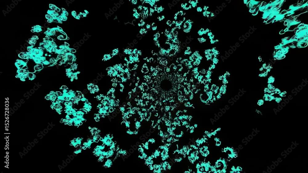 Poster abstract turquoise spiral fractal art: a mesmerizing digital artwork depicting a swirling teal fract
