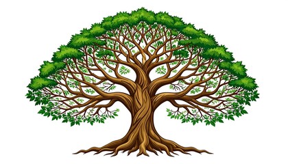 Majestic Green Tree Illustration.