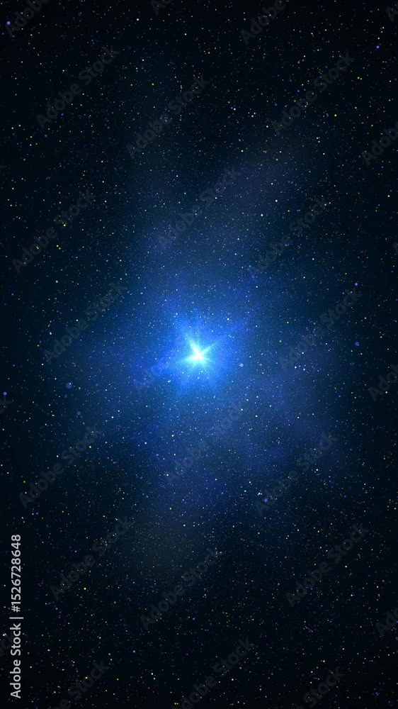 Wall mural starry sky space galaxy stars blue abstract glowing galaxy stars animation journey through space bac