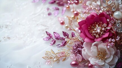Captivating floral arrangement featuring elegant pink and white blossoms with intricate details, perfect for weddings, events, or artistic decor inspiration.