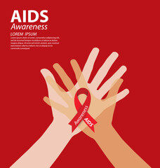 Fototapeta premium Aids Awareness. World Aids Day concept. Vector illustration.