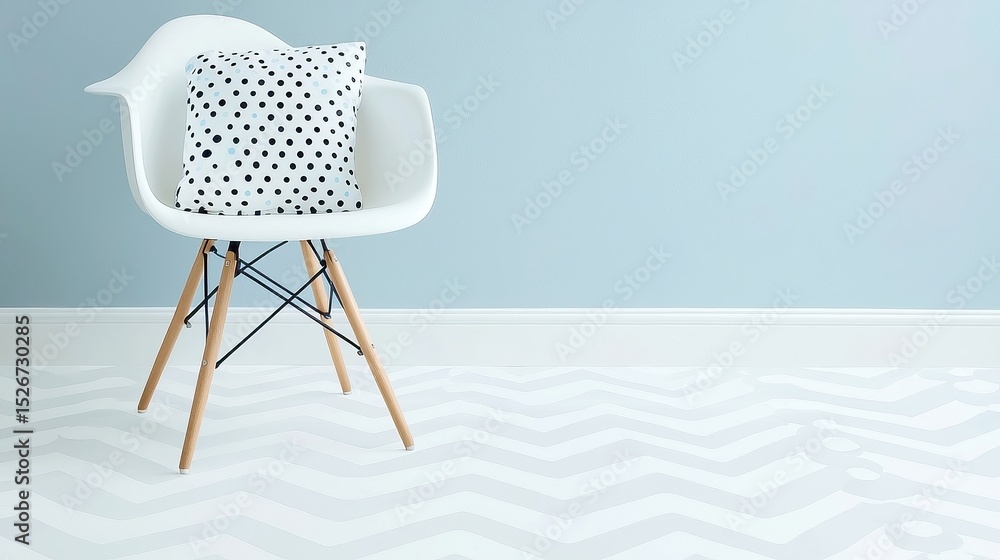 Aufkleber chevron floor tile design with playful polka dot accents, creating a vibrant and dynamic visual cont