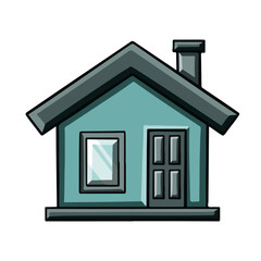 Symbol house building color vector illustration