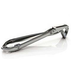 Obraz premium An isolated, ultra-detailed photograph of gray Tongs on a white background, realistic photography
