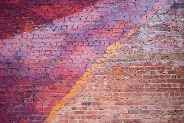 Closeup of a painted brick wall