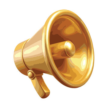 Elegant golden speaker design ideal for VIP campaigns, loud digital branding, and promotional visuals.