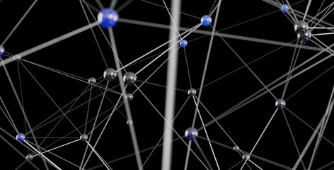 3D rendering of a complex network, ideal for technology, connection, and global concepts.