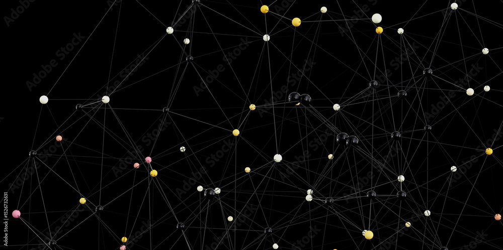Poster stock photo of abstract network connections, dots and lines. perfect for technology, communication, 