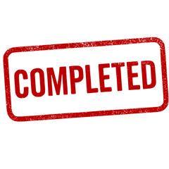 Completed stamp icon in clean outline style for approval status.