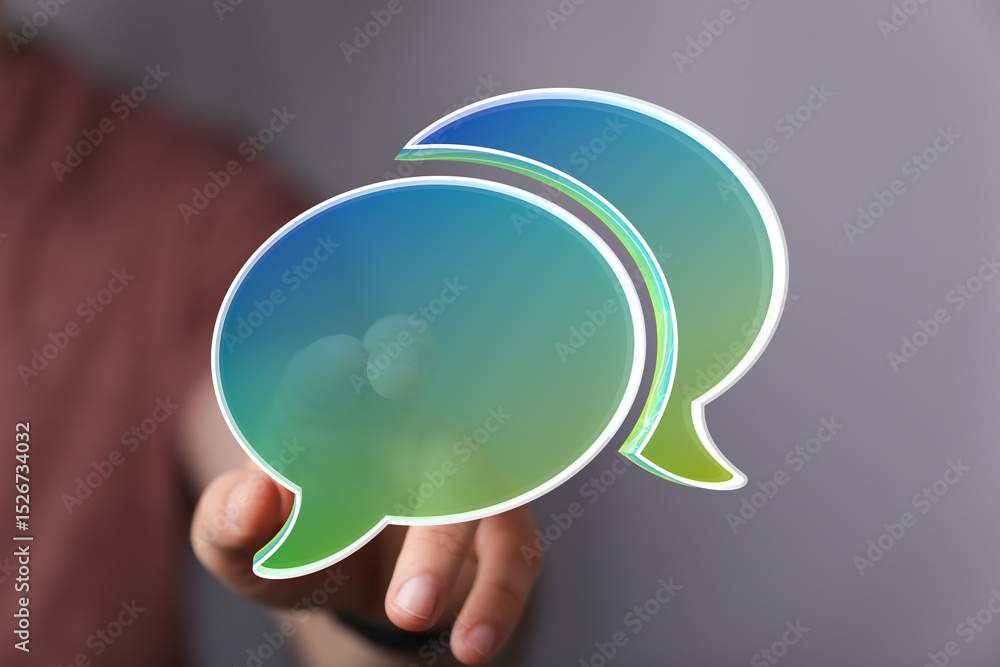 Poster abstract image of speech bubbles,ideal for communication, conversation, and dialogue concepts.