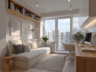 Modern Compact Studio Apartment in Moscow with Natural Light