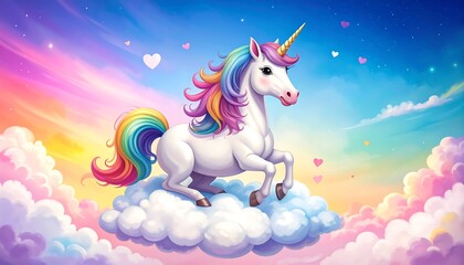 Rainbow Unicorn on Cloud.