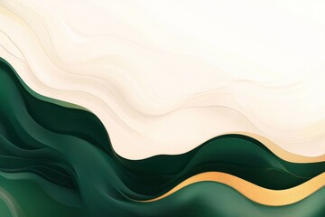 Fototapeta premium Captivating layers of green and gold flow together in a mesmerizing abstract design of harmony and elegance