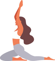 yoga poses color flat illustration design