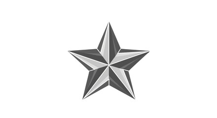 Obraz premium Luminous Silver Star with Faceted Surfaces on Black Background