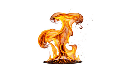 Isolated Fiery Animation on Transparent Backdrop in Vibrant Orange and Yellow Flames