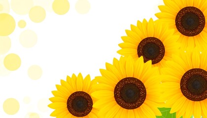 Sunflowers with summer floral border.