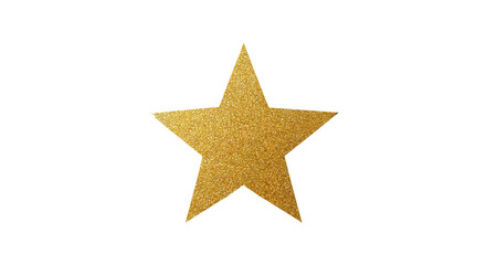 Glitter golden star glittering effect decorative element on black background