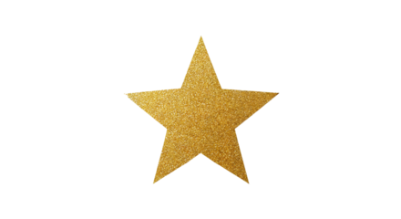 Glitter golden star glittering effect decorative element on black background