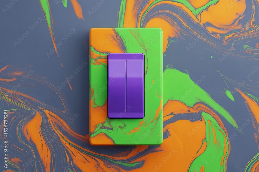 Poster colorful switch on vibrant abstract background creating a striking visual contrast and artistic appe