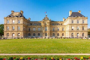 Luxembourg palace and gardens in spring, Paris, France