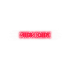 Neon Subscribe logo with red colour | Glowing subscribe icon sign sticker png | Transparent Subscribe Image