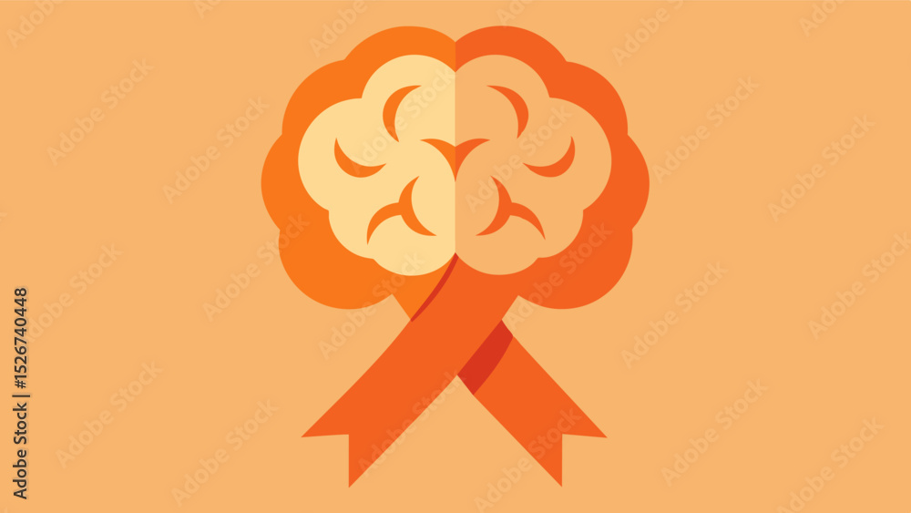 Poster the brain awareness ribbon serves as a tribute to those affected by multiple sclerosis ms a disease 